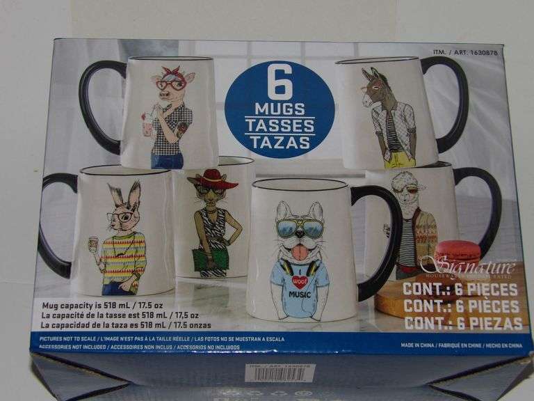6 Large Cartoon Mugs (New in Box)