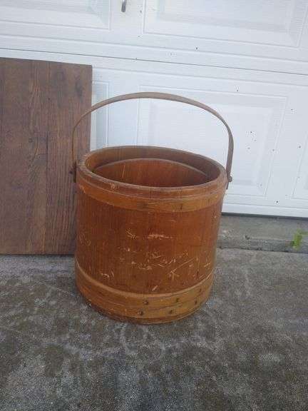 Vintage wood magazine rack and  table top