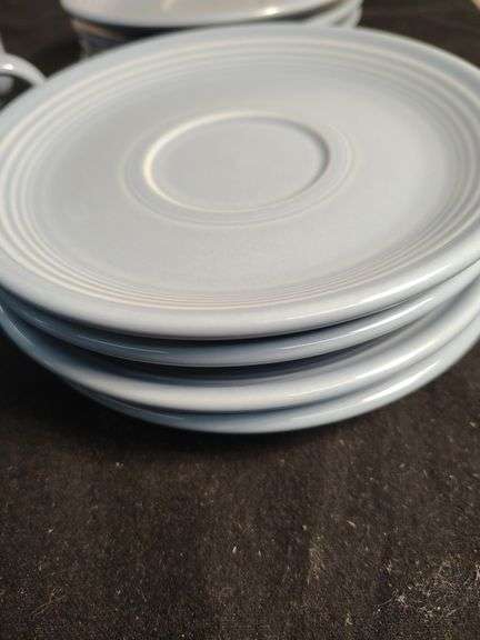 Blue Fiesta 8 cups and 8 saucers