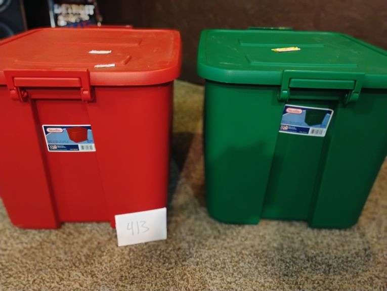 2 Storage totes with latching lids