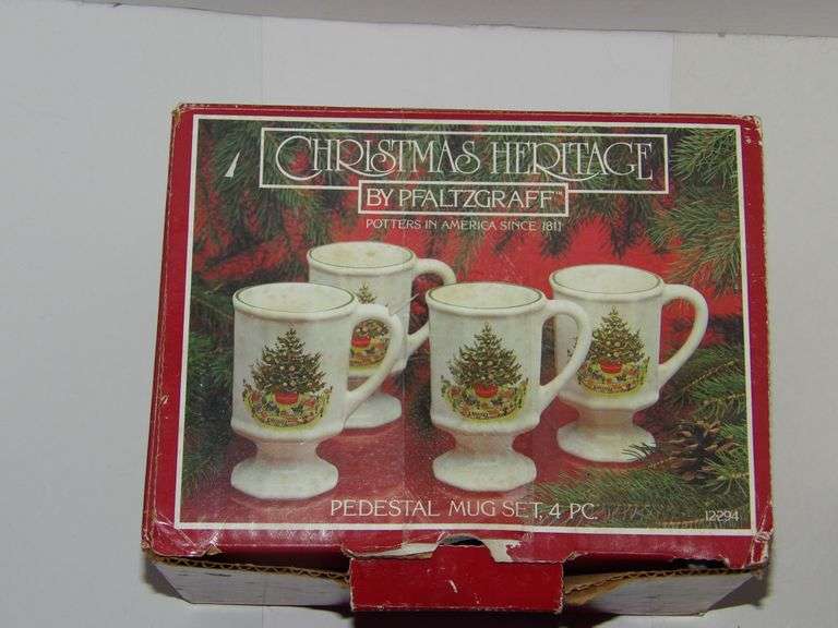 Pfaltzgraff Christmas Mugs (4) In Original Box