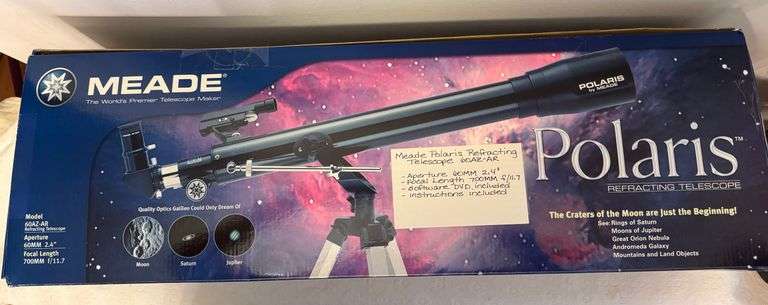 Meade Polaris Refracting Telescope 60AZ-AR, AP 60MM 2.4”, FL 700MM f/11.7