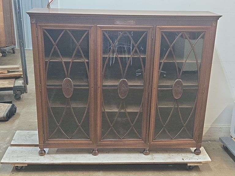Vintage Carved Wood Bookcase / Display Shelf