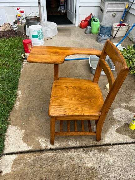 Antique Oak School Desk