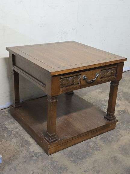 Vintage Lane 2-Tier End Table with Drawer