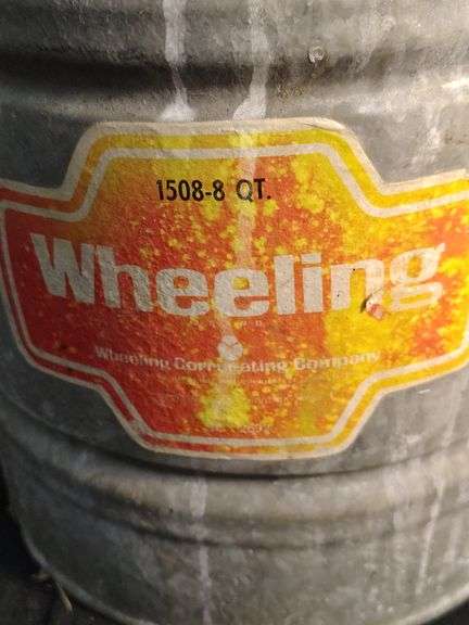 Vintage Wheeling galvanized watering can