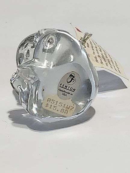 Fenton glass July birthstone bear