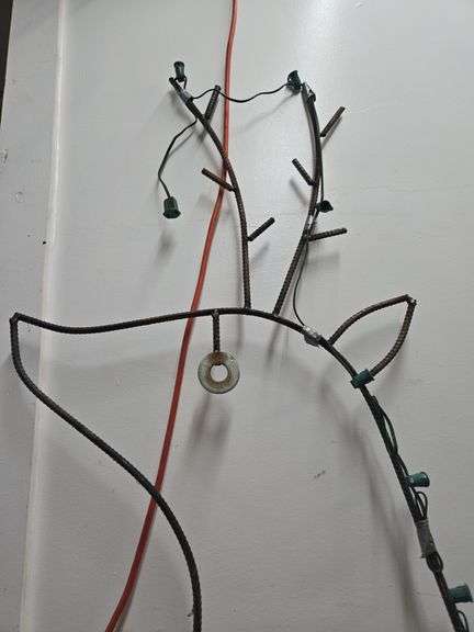 Jumbo Metal Reindeer Yard Art