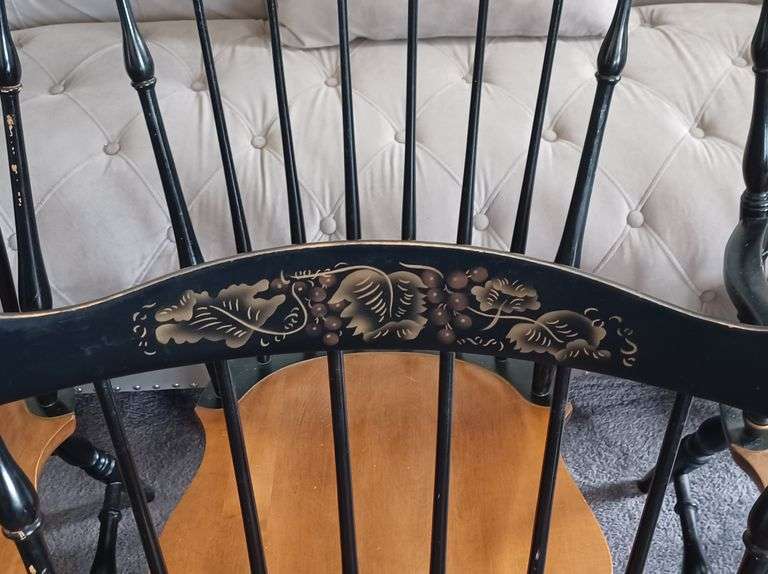 Hitchcock Black Chairs 4 Side and 2 Arm Chairs. (BIN $150.00)