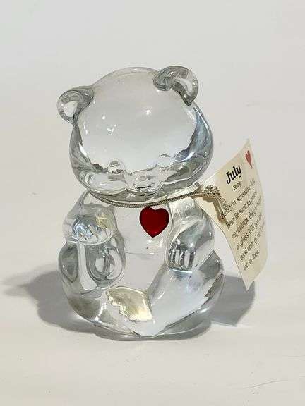 Fenton glass July birthstone bear