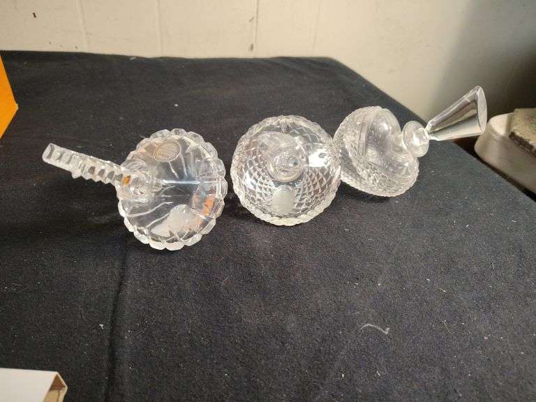 3 Vintage Astral Hand made crystal cut glass bottles made in Korea