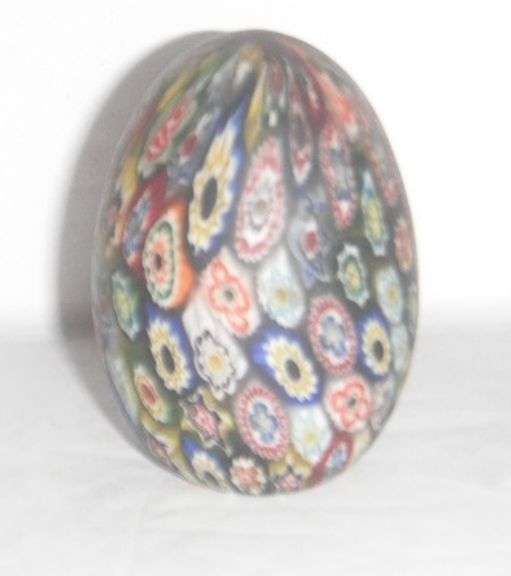 Exquisite Millefiori Glass Paperweight Glass Egg