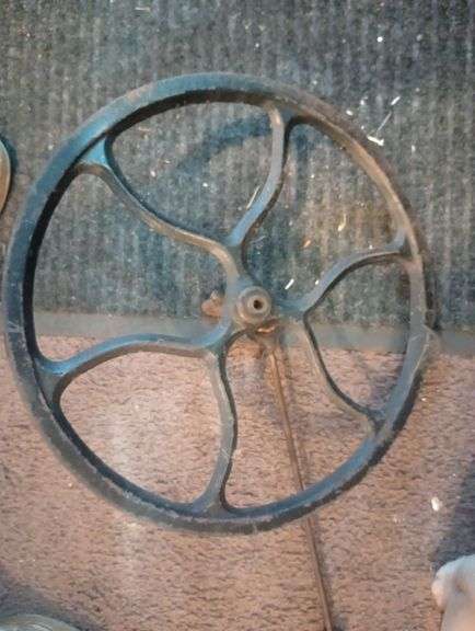 Antique Singer treadle sewing machine wheel