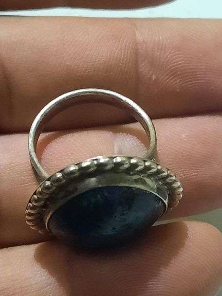 Native Sterling Silver Agate Ring sz 8