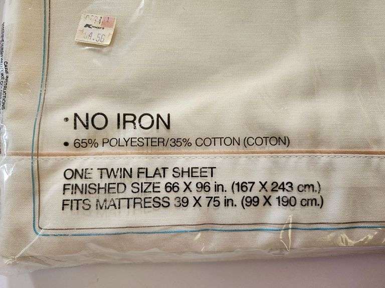 NOS Vintage Cannon Monticello twin flat sheet cream colored