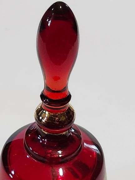 Fenton ruby red 40th Anniversary hand painted bell