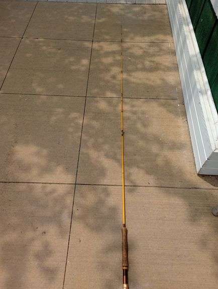 Vintage fishing pole in case