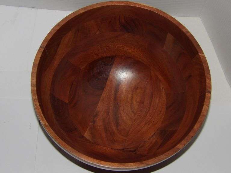 Large 12" Magnolia Wood Fruit Bowl