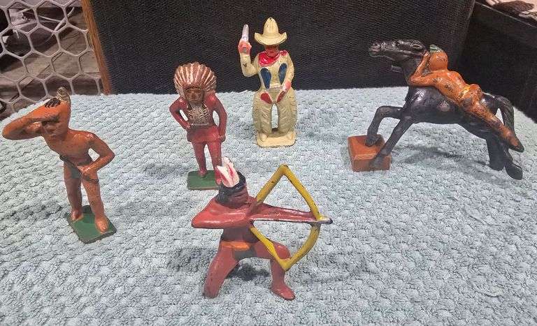 Vintage Cast Iron - Indian & Cowboy Toys