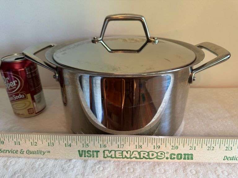 Tramontina 6 QT Stock Pot, 18/10 Stainless Steel with lid