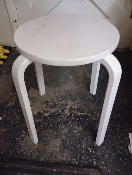 Wooden white stool