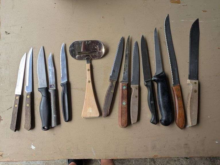 Twelve (12) Kitchen Knives and Cheese Slicer