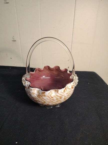 Vintage Murano glass basket