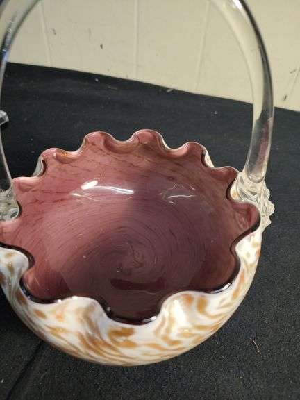 Vintage Murano glass basket