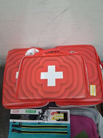 Nwt first aid bags, pencil pouch, and packing pouches. 1c