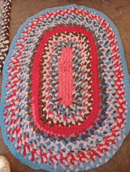 2 Rag rugs 46 1/2"×34" 48 1/2"×28"