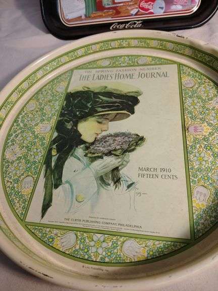 Coca-Cola tray and The Ladies Home Journal tray