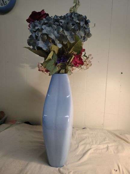 Vase with fake flowers 18 1/2"