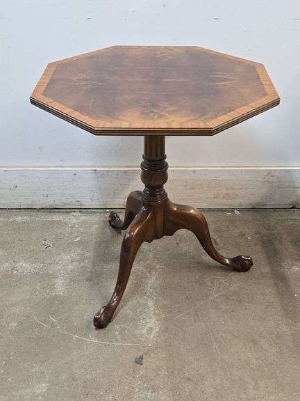 Octogon Pedestal End Table