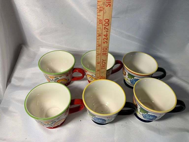 Threshold Coffee Mug Carnigan Field Paisley Floral Stoneware Mug Tea Cup Footed