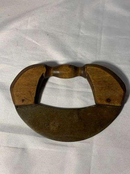 ANTIQUE VINTAGE KITCHEN PRIMITIVE FOOD WOOD HANDLE CHOPPER
