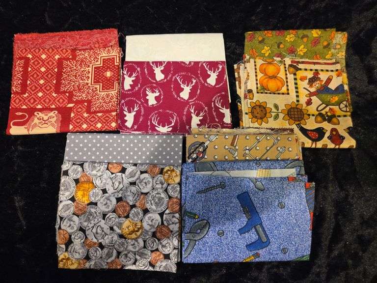 10 fat quarters of fabric + 3 patterns