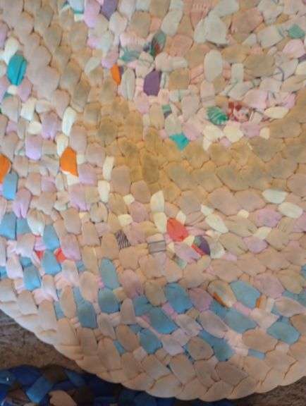 2 Rag rugs 40"×30" 41"×29"