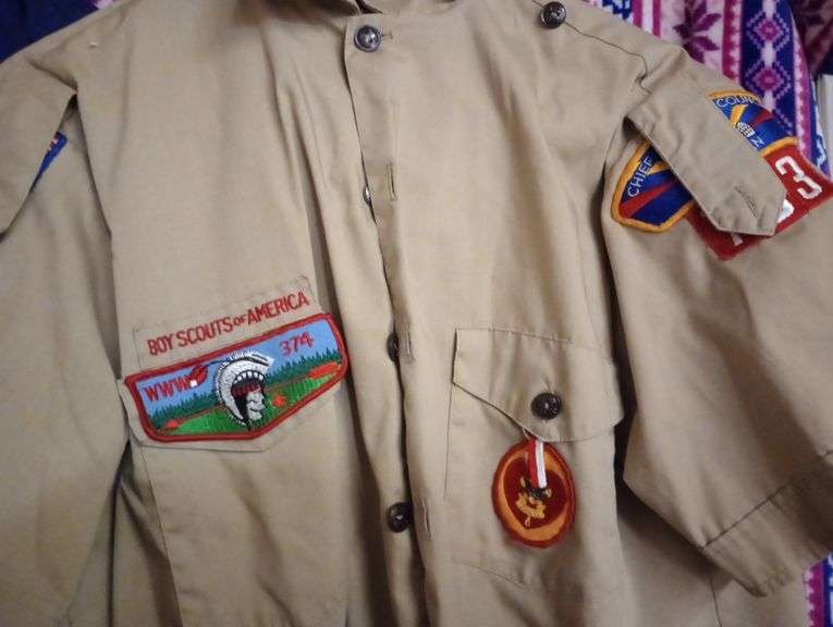 3 Boy Scout shirts and 1 pair of pants