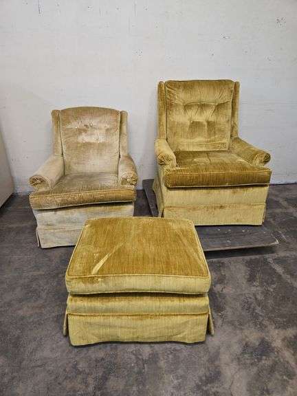 Vintage Chairs & Ottoman