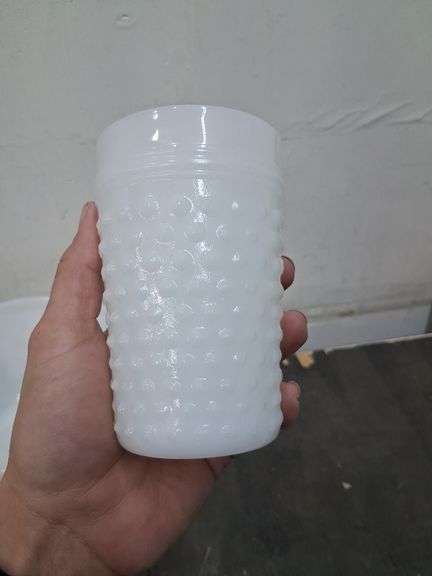 White glass assortment. 1b