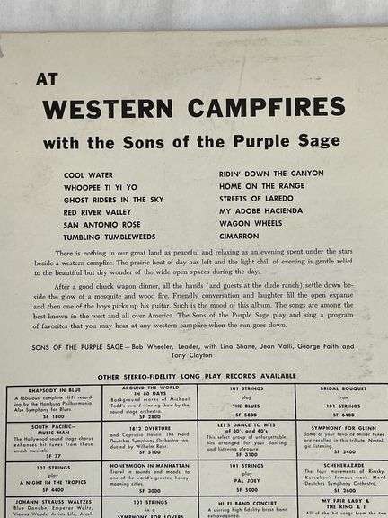 Vintage At Western Campfires Vinyl LP