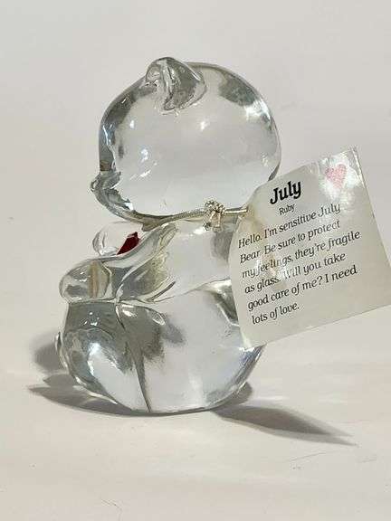 Fenton glass July birthstone bear