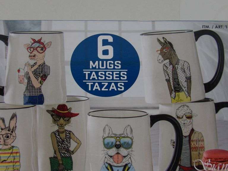 6 Large Cartoon Mugs (New in Box)