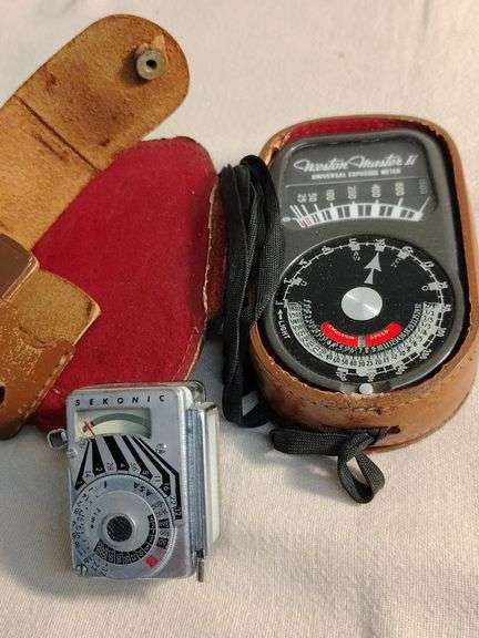 Weston Master II universal exposure meter and Sekonic twin mate light meter