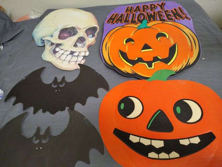 Vintage Halloween & Thanksgiving cardboard decorations