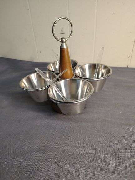 Mid Century chafing dish and condiment tray
