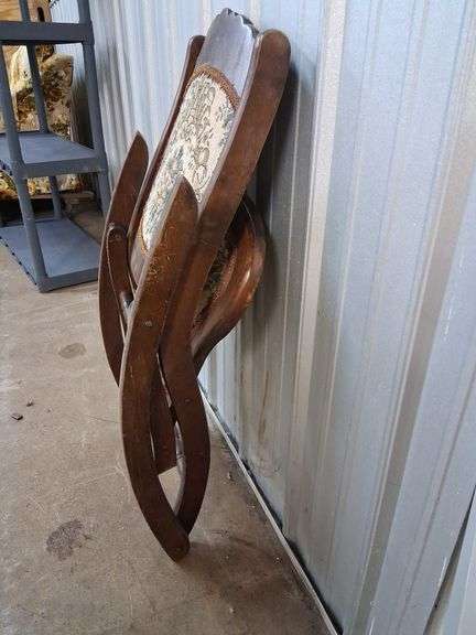 Folding wooden rocking chair