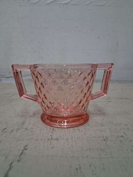 Glass variety with pink glass, egg cups, and more. 2a