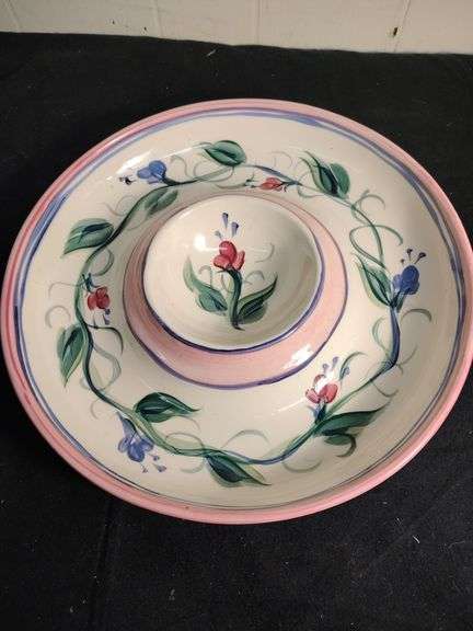 Gail Pitman chip & dip tray hand painted