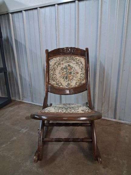 Folding wooden rocking chair